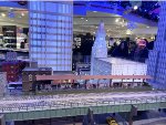 Replica of an elevated New York City Train Station that is part of the model train display inside the transit museum gift shop at GCT 